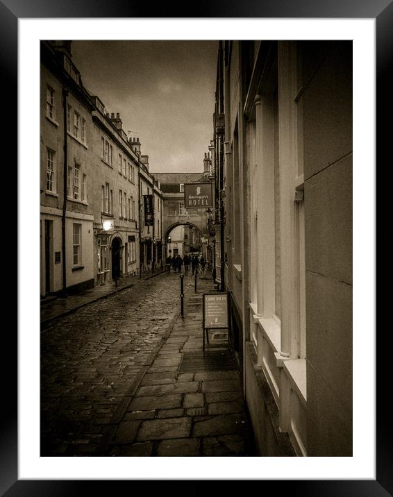 Wet Streets, Bath, England, UK Framed Mounted Print by Mark Llewellyn