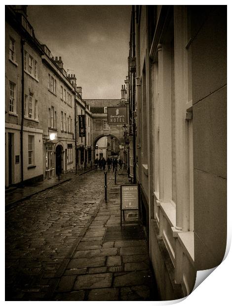 Wet Streets, Bath, England, UK Print by Mark Llewellyn