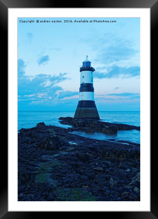 ANGLESEY LIGHTHOUSE Framed Mounted Print by andrew saxton
