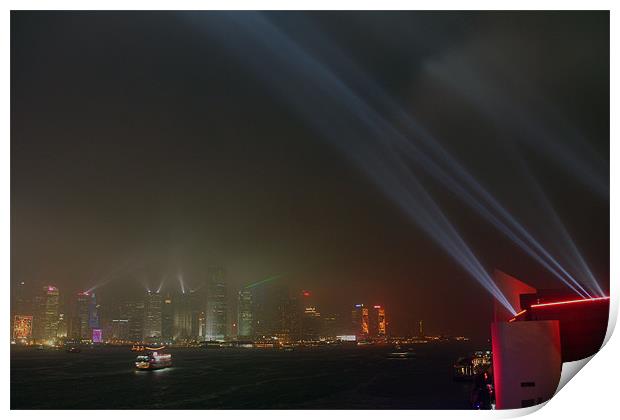 Lights In Hong Kong Print by Phil Swindin