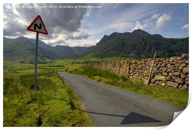 The Road to the Langdales Print by Antony Burch