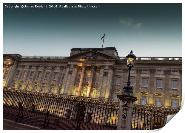 Buckingham Palace, London Print by James Rowland