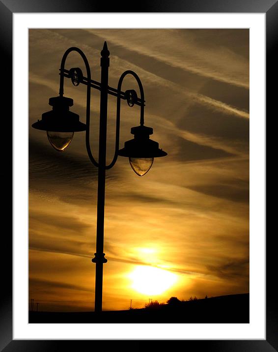 Street lighting at Dawn Framed Mounted Print by adrian markey
