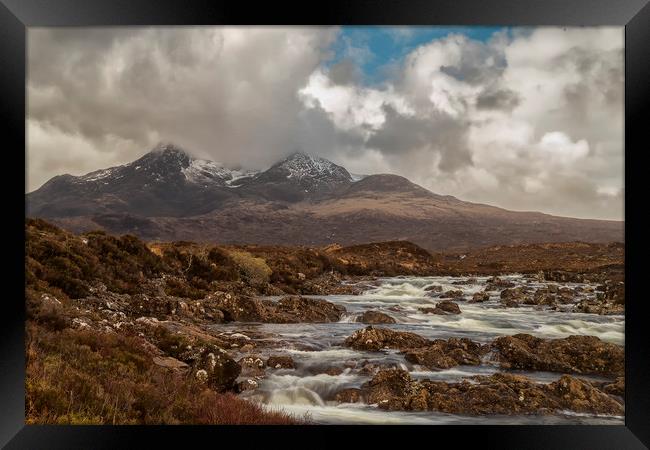 The Cuillins hills at Sligachen Framed Print by Rob Lester