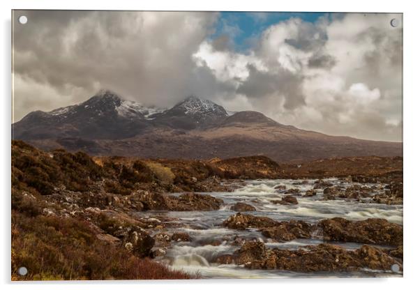 The Cuillins hills at Sligachen Acrylic by Rob Lester