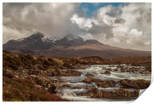 The Cuillins hills at Sligachen Print by Rob Lester