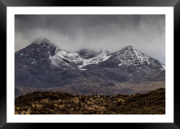 The dark, forboding Cuillins, Skye Framed Mounted Print by Rob Lester