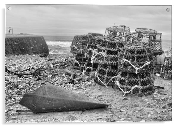 Lobster Baskets in Lyme Regis, Jurassic Coast, Dor Acrylic by Liz Shewan
