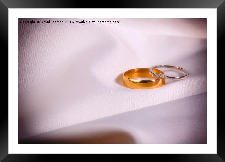 Wedding Rings Framed Mounted Print by David Yeaman