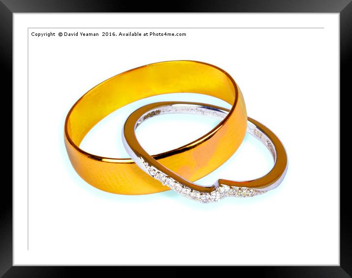 Linked Wedding Rings Framed Mounted Print by David Yeaman