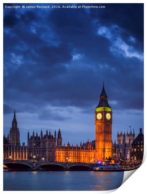 Westminster Print by James Rowland