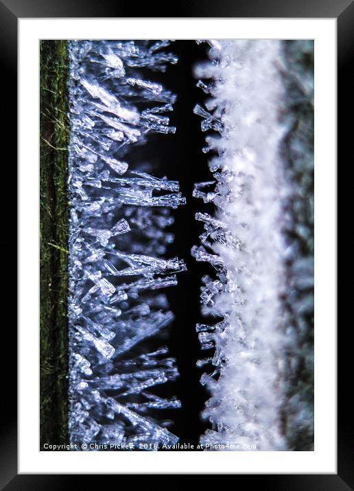 Ice Crystals Framed Mounted Print by Chris Pickett