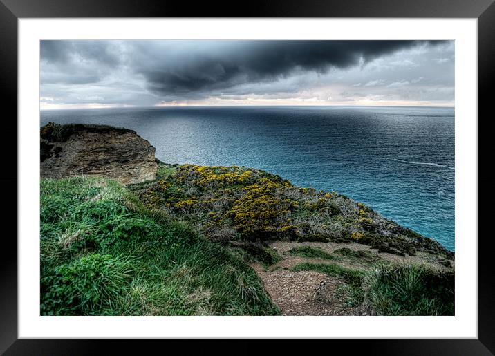 Stormy Weather Portreath Cornwall Framed Mounted Print by C.C Photography