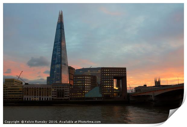 sunset shard Print by Kelvin Rumsby