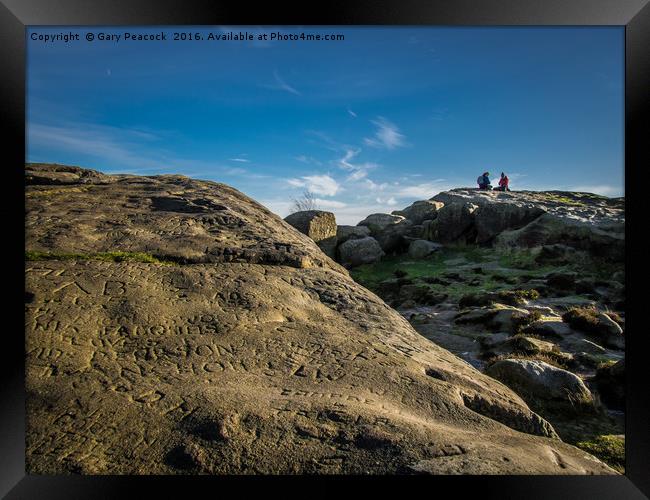 Up on the top of Ilkley Moor Framed Print by Gary Peacock