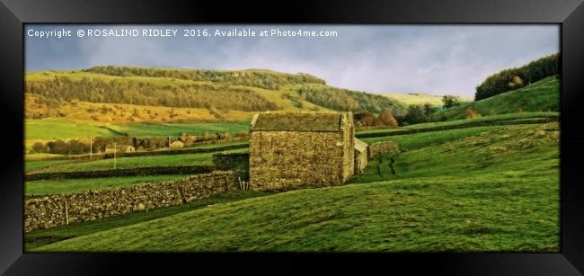 "STONE BARN ON THE MOORS" Framed Print by ROS RIDLEY