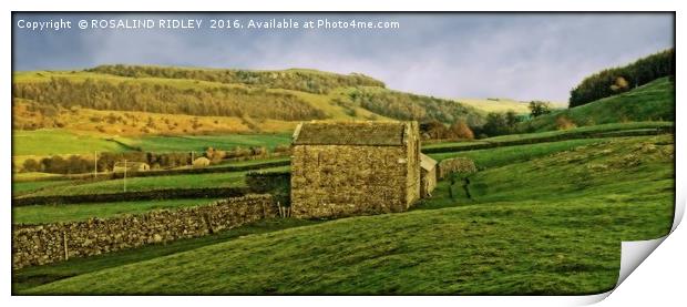 "STONE BARN ON THE MOORS" Print by ROS RIDLEY