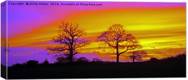 Sunrise In Warwickshire Canvas Print by philip milner