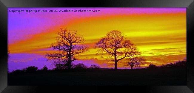 Sunrise In Warwickshire Framed Print by philip milner