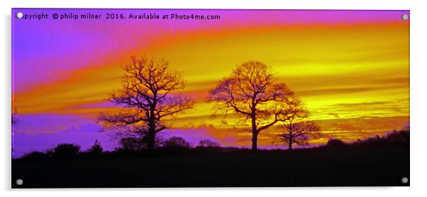 Sunrise In Warwickshire Acrylic by philip milner