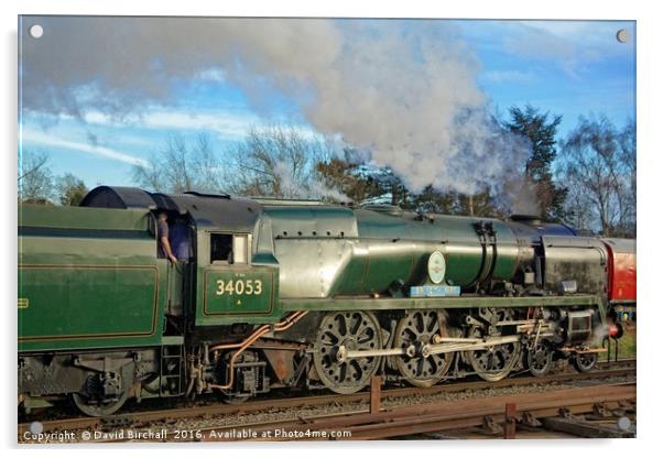 Steam train elegance - 34053 Sir Keith Park Acrylic by David Birchall