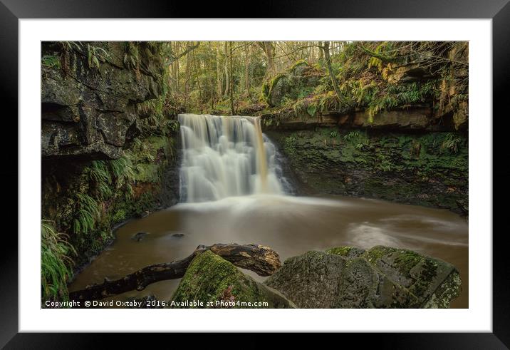 Goit stock waterfall Framed Mounted Print by David Oxtaby  ARPS