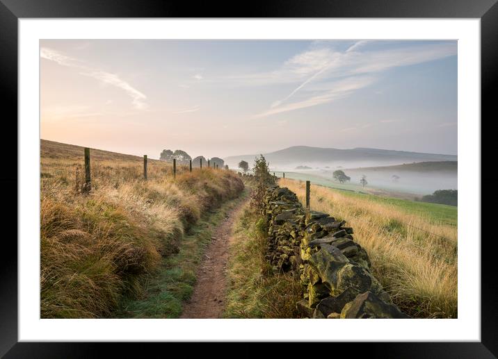 Autumn morning walk Framed Mounted Print by Andrew Kearton