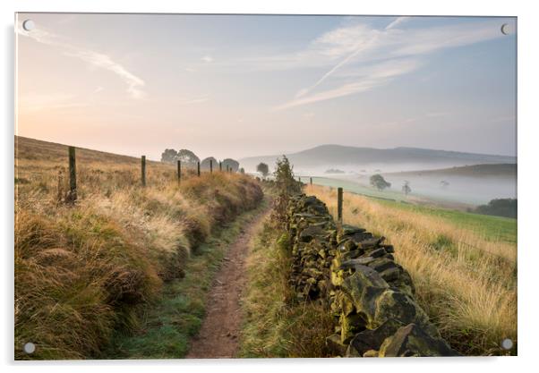 Autumn morning walk Acrylic by Andrew Kearton