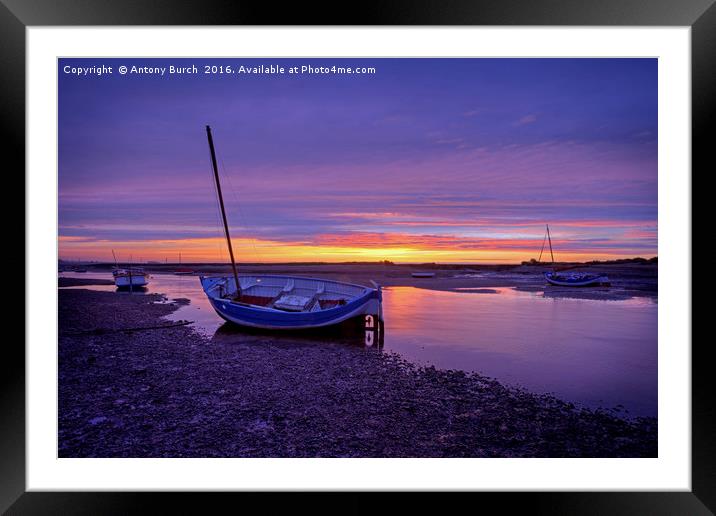 Burnham Overy Staithe Afterglow Framed Mounted Print by Antony Burch