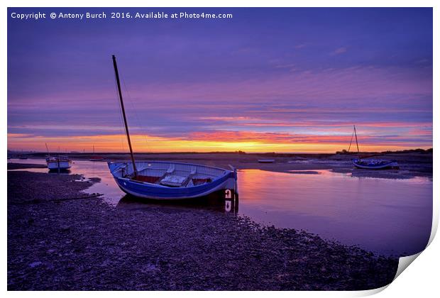 Burnham Overy Staithe Afterglow Print by Antony Burch