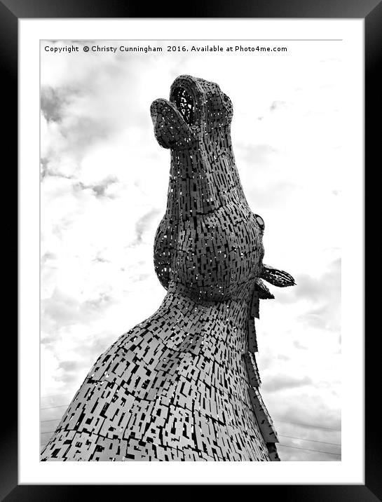Kelpies 012 Framed Mounted Print by Christy Cunningham