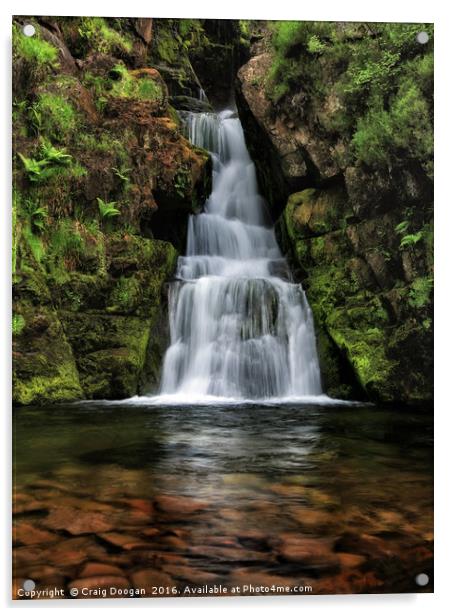 Farthing Falls - Scotland Acrylic by Craig Doogan