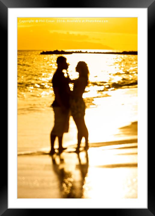 Romance at sunset Framed Mounted Print by Phil Crean