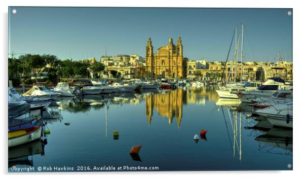 Valletta Reflected  Acrylic by Rob Hawkins