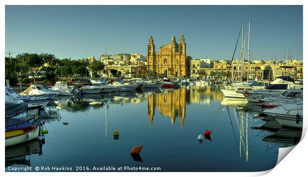 Valletta Reflected  Print by Rob Hawkins