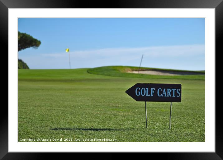 Golf Carts sign on a Golf Course Framed Mounted Print by Angelo DeVal