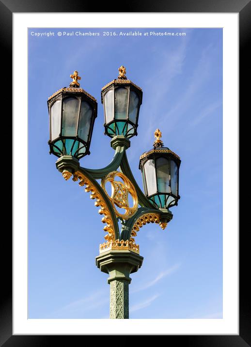 London Street Lamp Framed Mounted Print by Paul Chambers
