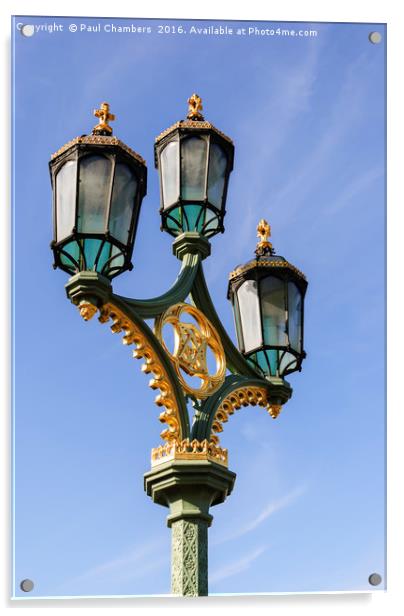London Street Lamp Acrylic by Paul Chambers