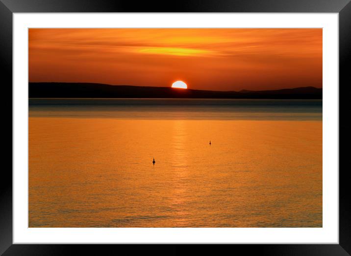 Sunset over the sea  Framed Mounted Print by Shaun Jacobs