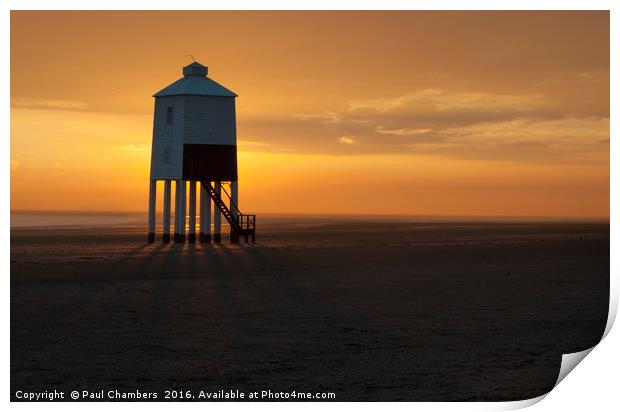 Burnham on Sea lighthouse Print by Paul Chambers