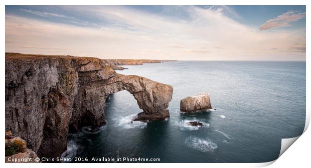 The Green Bridge of Wales Print by Chris Sweet