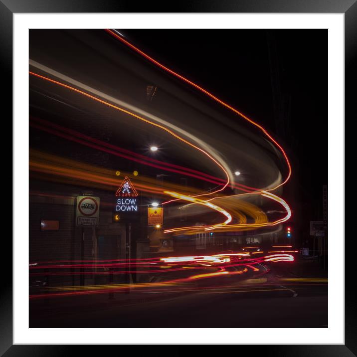 Light Trails, Lewes, Sussex, Night Framed Mounted Print by Sue MacCallum- Stewart