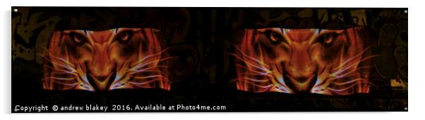 Tiger Eyes light painting Acrylic by andrew blakey
