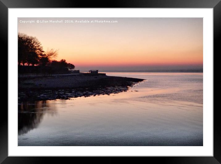 Sunset over Caernarfon Bay. Framed Mounted Print by Lilian Marshall