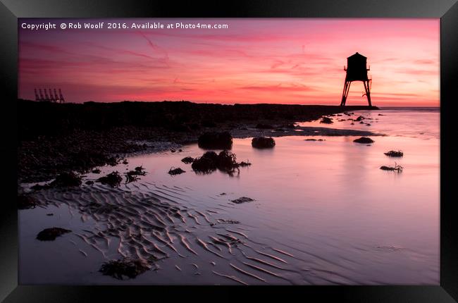 Dovercourt Red Rise Framed Print by Rob Woolf