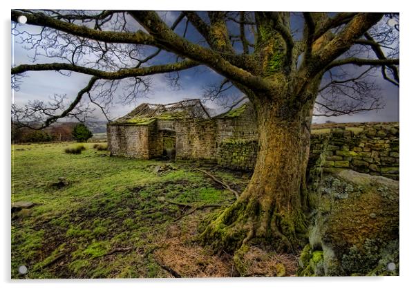 Old barn Lancashire Acrylic by Eddie John
