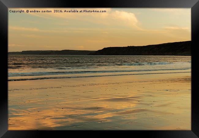 SCARBOROUGH SUNSET Framed Print by andrew saxton