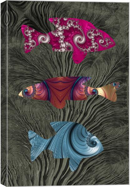 A Tale Of Three Fishes Canvas Print by Steve Purnell