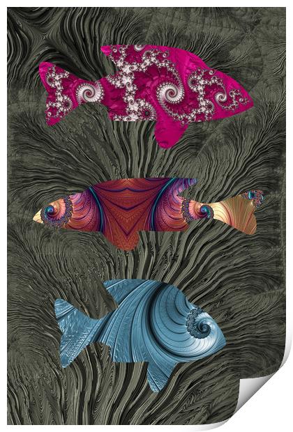 A Tale Of Three Fishes Print by Steve Purnell