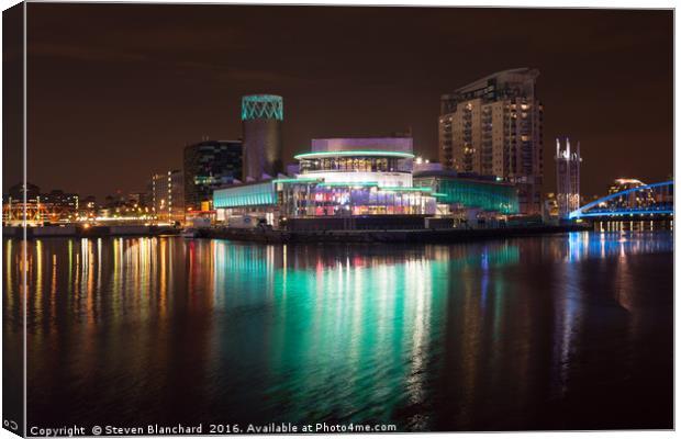 Quays theatre Manchester media city Canvas Print by Steven Blanchard